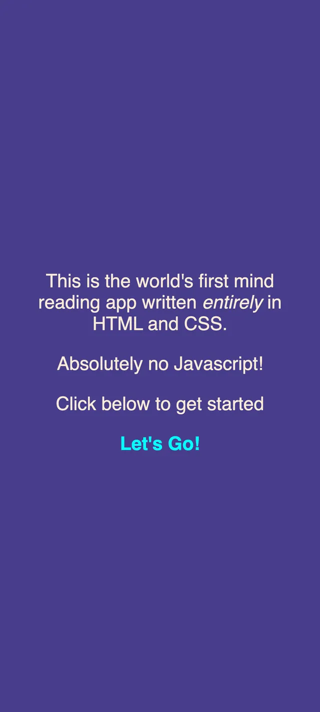 Screenshot of css-mind-reader