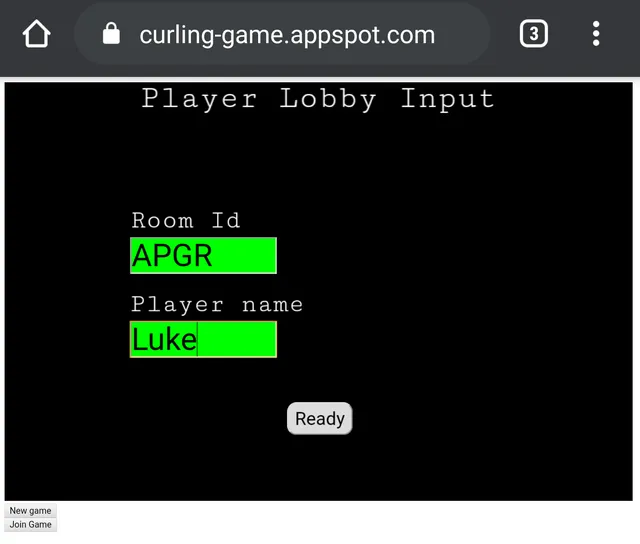 Screenshot of "Curling Game"