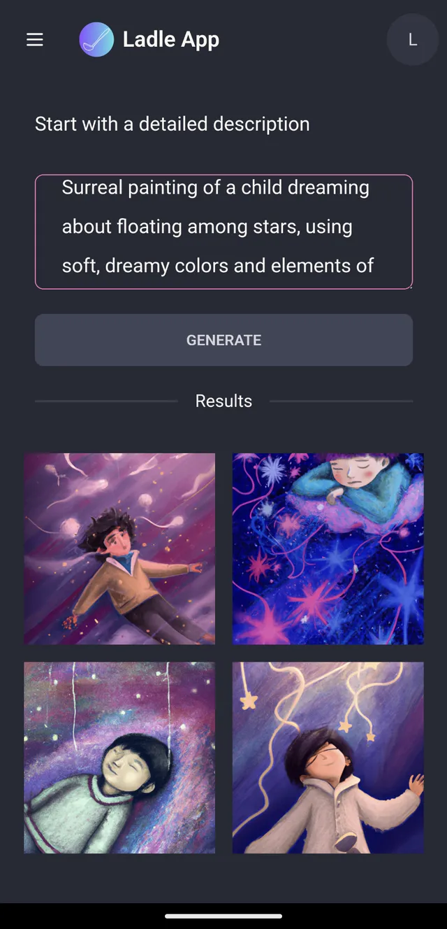 Screenshot of Ladle Image Generator