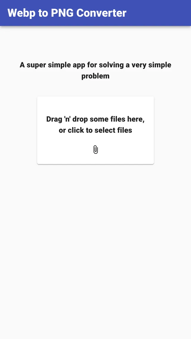 Screenshot of "Webp to PNG Converter"