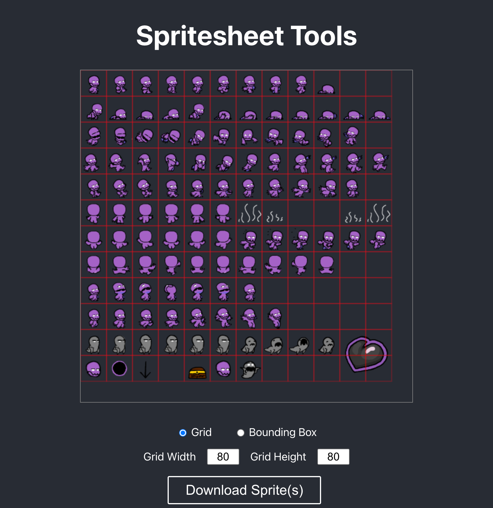 Screenshot of "Spritesheet Tools"